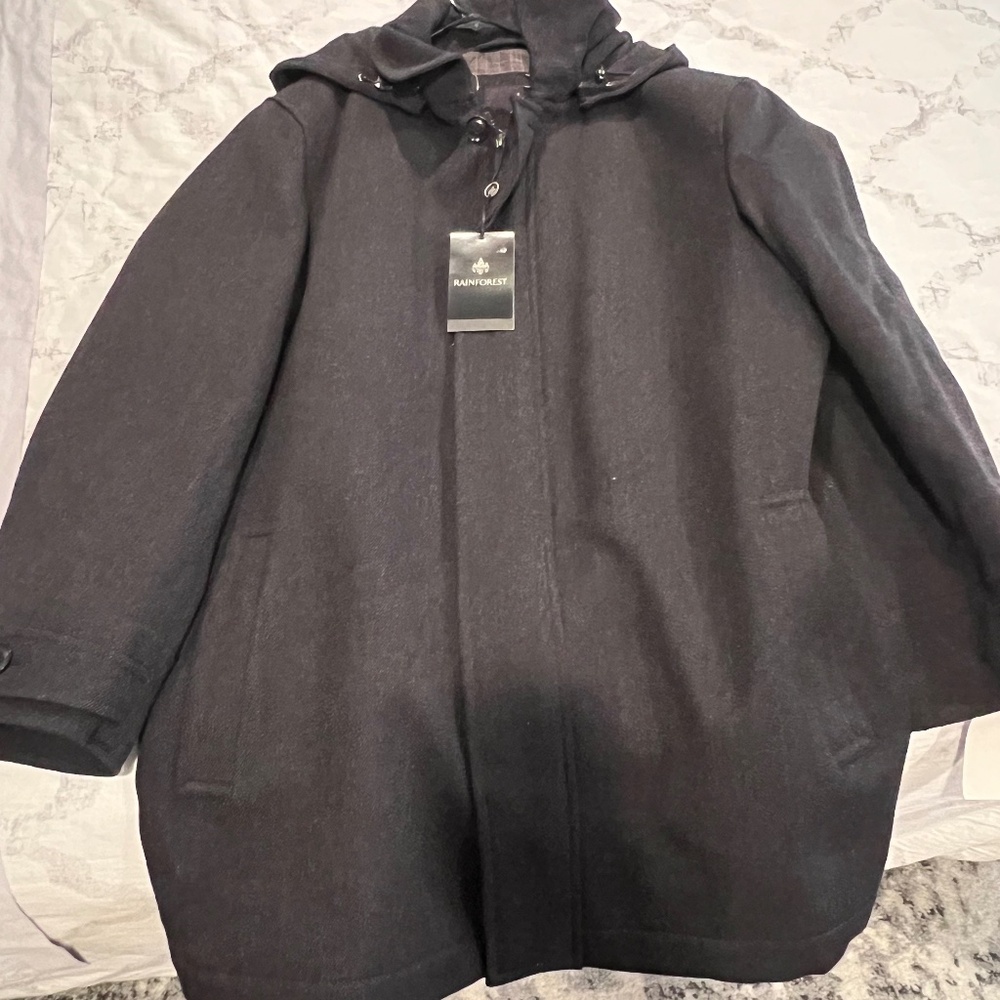 Rainforest Peacoat with Hood (Black) - Size Large